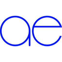 Blue lower case A and E character beside each other